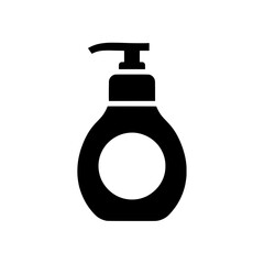 Obraz premium Black liquid soap dispenser icon isolated on white background.