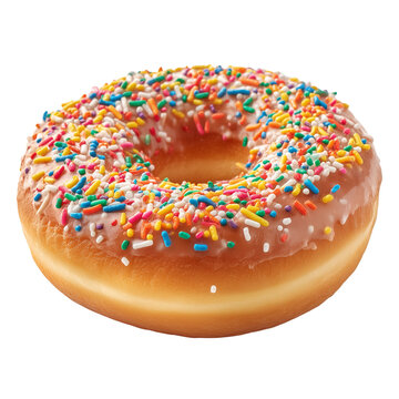 ring donuts with sprinkles isolated on transparent background, Clipart png