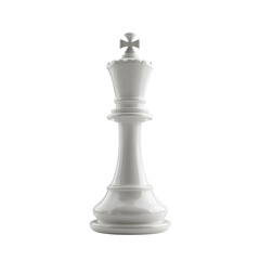 Fototapeta premium White king chess piece standing out from black chess pieces isolated on transparent background, Clipart png 