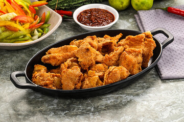 Golden crispy Breaded calamari snack