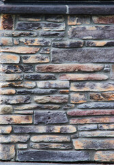 Stacked rock wall