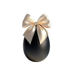 Dark egg with light golden ribbon, luxury gift, minimal concept design