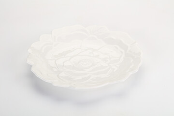 White ceramic empty plate dishware