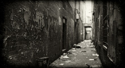 Obraz premium Dirty urban black and white grunge texture with vintage noise. Distressed old photo background featuring dust, smudges, scratches, hairs, and film grain effects. 