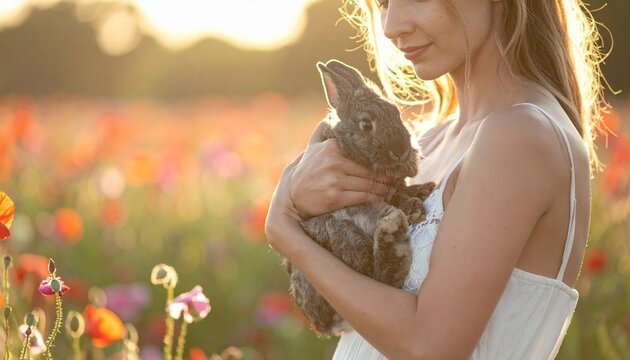 girl with rabbit