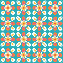 seamless pattern with colorful flowers