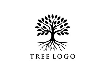 natural tree logo design vector