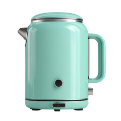 Aqua electric kettle isolated on transparent background