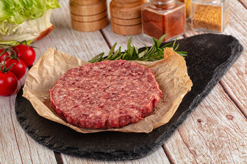 Raw beef cutlet for burger