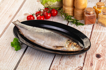 Raw whole salted herring fish