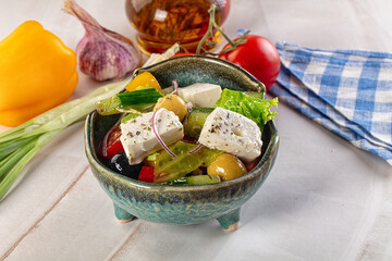 Greek salad with feta cheese