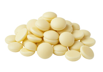 Isolated Pile of Creamy Vanilla Baking Chips for Cookies and Desserts, Baking Concept