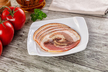 Iralian pancetta sausage pork meat