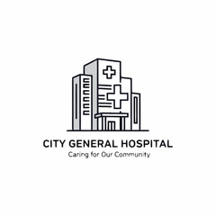 City General Hospital Logo Design with Medical Cross Symbol.