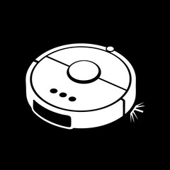 Robotic vacuum cleaner icon for smart home automation technology.