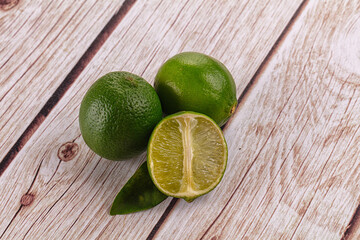 Ripe green sour lime citrus