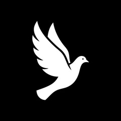 Obraz premium White dove in graceful flight a symbol of peace freedom and hope.