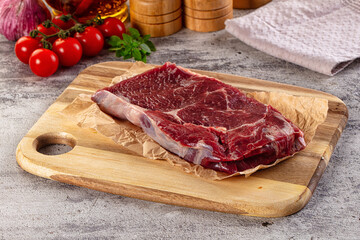 Gourmet raw rib eye steak