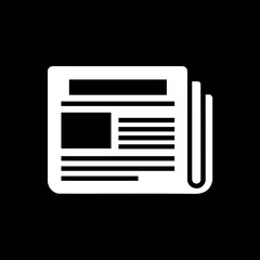 White Newspaper Icon Representing News Information and Media Communication.