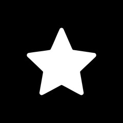 Fototapeta premium White star icon on black background simple graphic element.