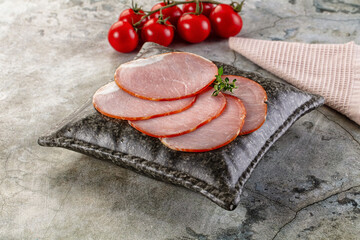 Cured dry pork meat slices