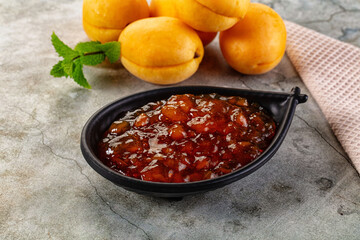 Sweet homemade juicy apricot jam