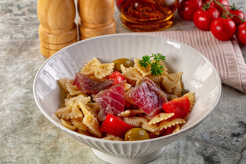 Pasta Farfalle with fresh Tuna fish