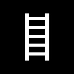 Simple white ladder icon on a black background 1.