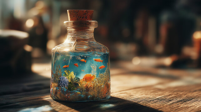 old bottle and glass