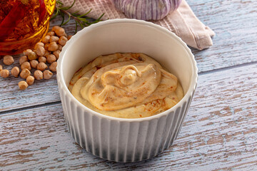 Organic homemade hummus creamy snack