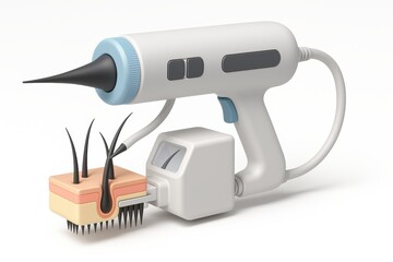 Hair analysis device with scalp and hair follicle model, medical tool for dermatology and hair health examination