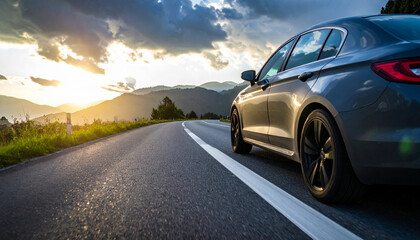Fototapeta premium Car driving on a highway
