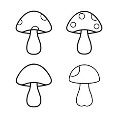 Mushroom Vector Line Art collection