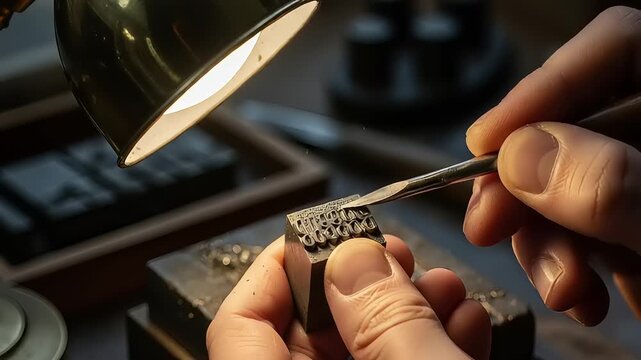 Crafting Intricate Jewelry - A Close-Up Look at the Jewelers Art.