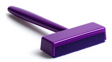 Purple cleaning tool with flat brush for home and office use