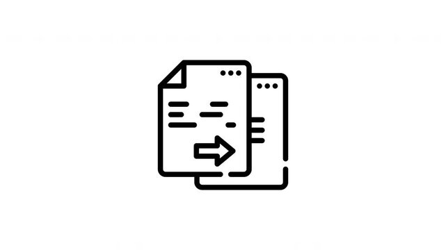 Copying files concept with arrow and documents. Perfect for tech blogs, websites, presentations, or cybersecurityrelated designs. Great for digital content.