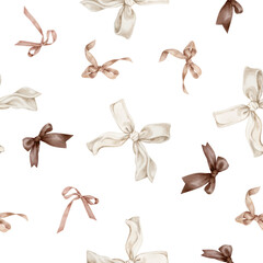 Seamless pattern of Ribbons vintage isolated on transparent background