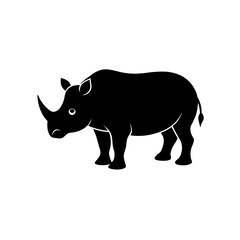 Fototapeta premium Silhouette of a rhino art on transparent background