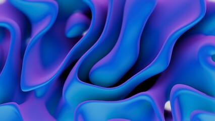 Abstract purple and blue fluid shapes design, background, digital art