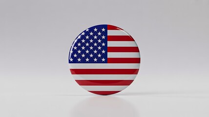 United states flag badge showing national pride and american identity on neutral background
