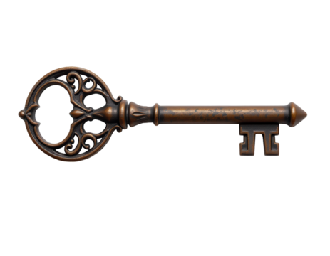 Antique Decorative Key with Intricate Design and Elegant Finish