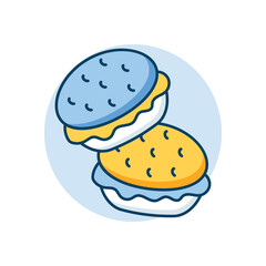 Macarons icon clean and modern vector illustration