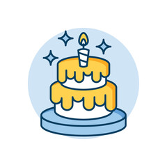 Birthday Cake icon clean and modern vector illustration