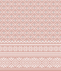 vector pattern with decorative elements floral pink creamy
