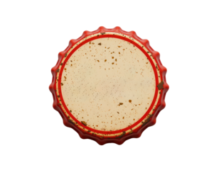 Close-Up of Red Bottle Cap with Textured Surface and No Branding