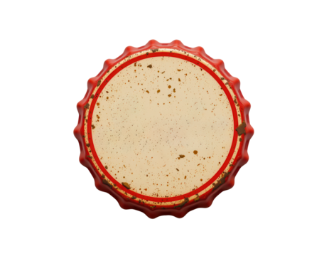 Close-Up of Red Bottle Cap with Textured Surface and No Branding