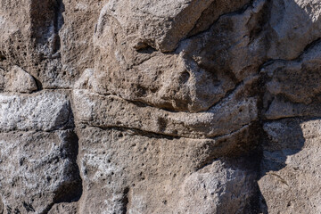 Rhyolite (Pleistocene), Rhyolite tuffs, flows, and domes. Big Bend Ridge, Medal of Honor Hwy, Idaho.
