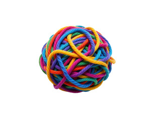 Colorful Twisted Yarn Ball with Vibrant Rainbow Shades for Crafts