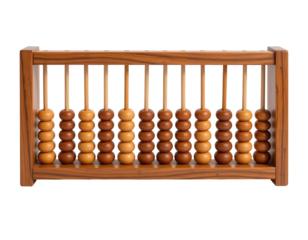 Classic Wooden Abacus Displaying Different Color Beads in Rows