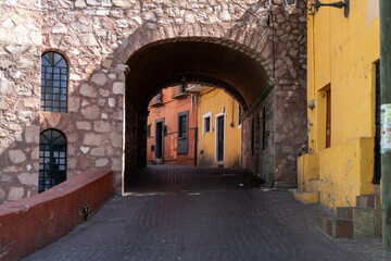 Colorful Alley in Guanajuato, Mexico at daytime